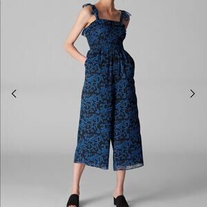 Whistles blue and black floral jumpsuit